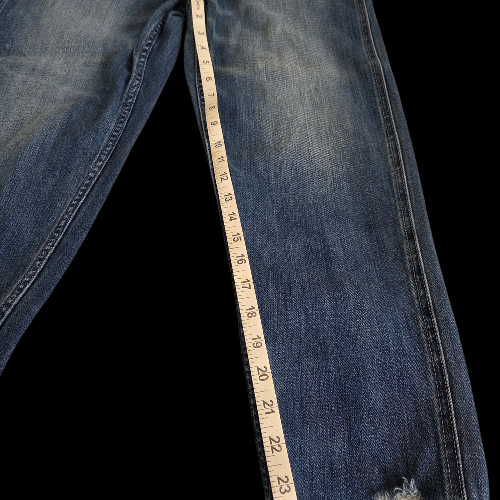 Women's GAP 1969 Blue Denim V-Neck Bib Overalls. Size 28R. Full length. - Picture 15 of 16